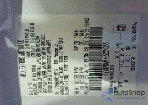 2014 Ford Mustang z USA, uszkodzony, nr VIN 1ZVBP8AMXE5224355